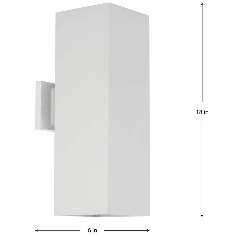 Progress Lighting, Outdoor Square, 2-Light Wall Light, Antique Bronze, Aluminum, Halogen, Damp Rated