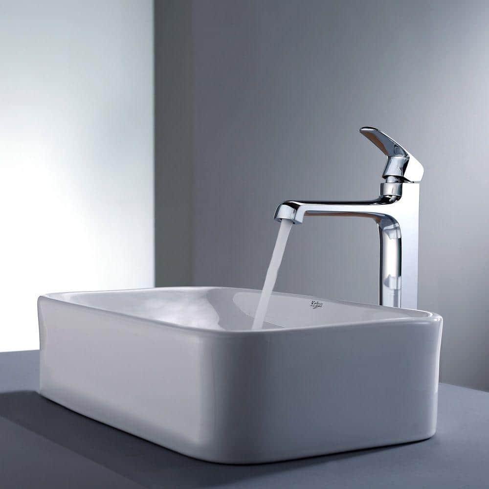 Ceramic Ceramic Rectangular Vessel Bathroom Sink