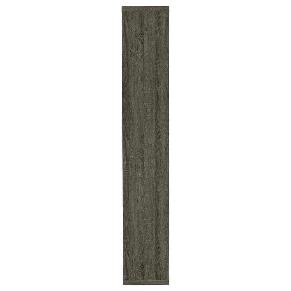 Coaster 10-Shelf Transitional Wood Geometric Bookcase in Gray