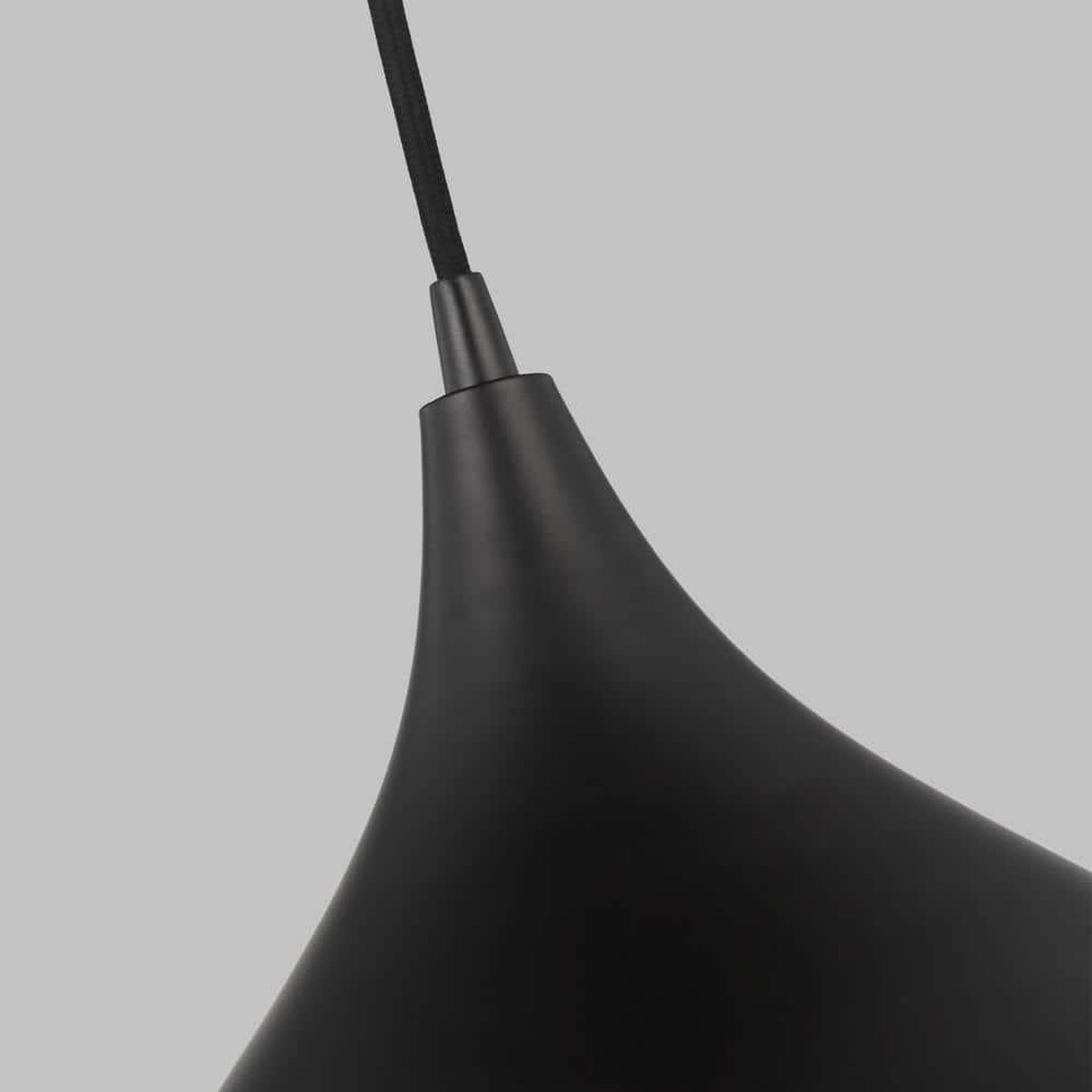 Grant Midnight Black Iron Bowl Pendant Light 14.13 in