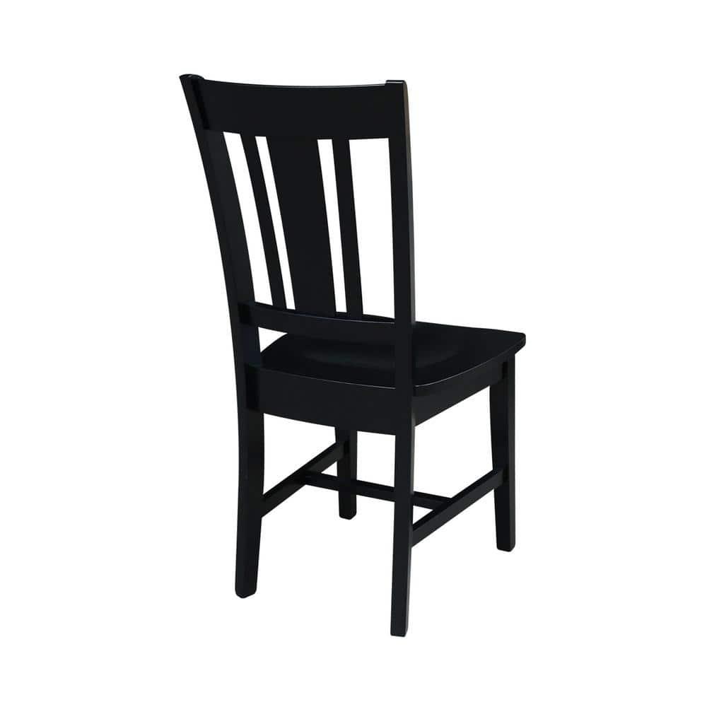 International Concepts Set of 2 San Remo Splatback Chairs Jet Black: Rubberwood Frame, Armless Design