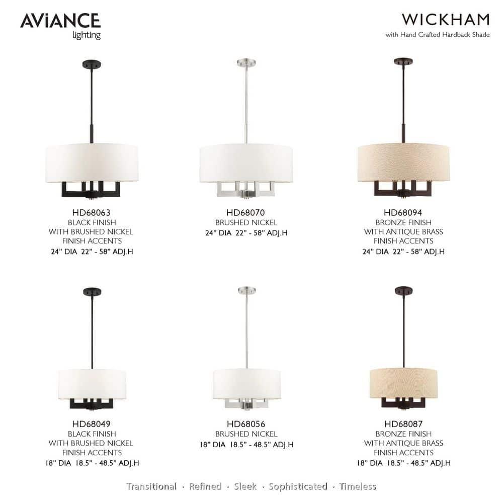 Livex Lighting Cresthaven 4 - Light Chandelier in  Black