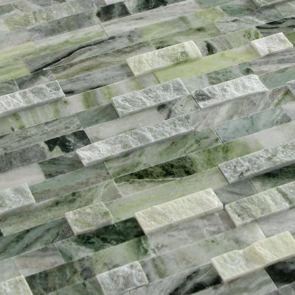 3D 11" x 12" Natural Stone Peel & Stick Mosaic Tile