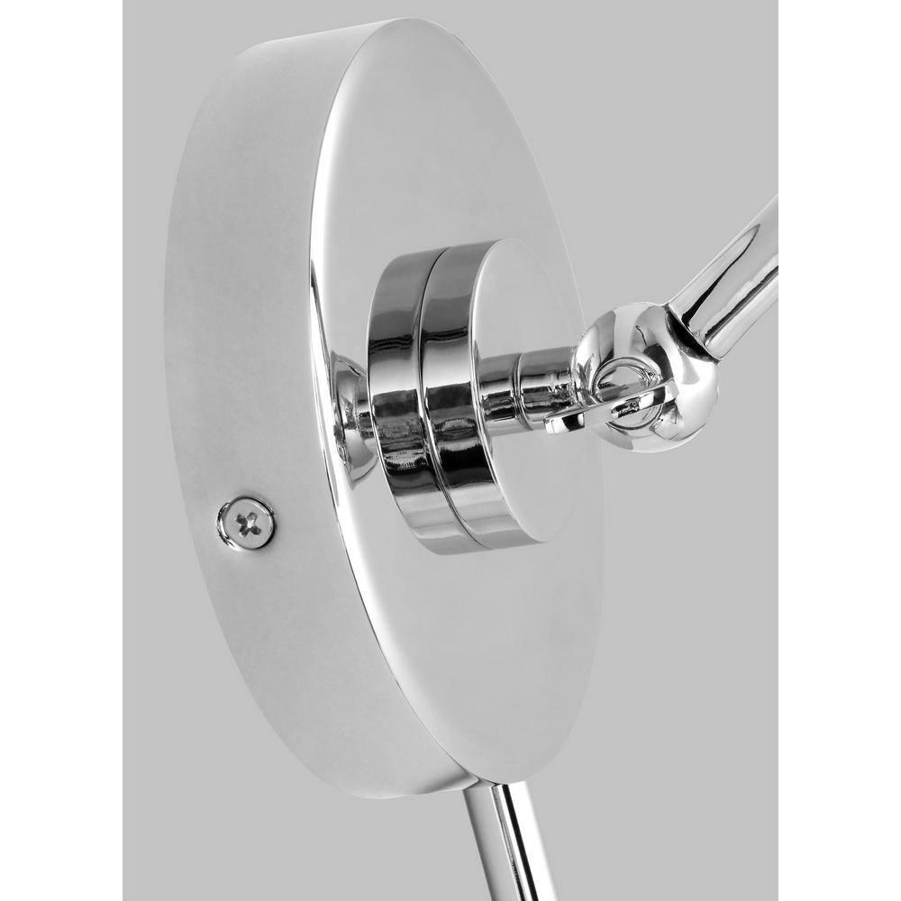 Wellfleet 8.75" Matte White & Polished Nickel Industrial Sconce