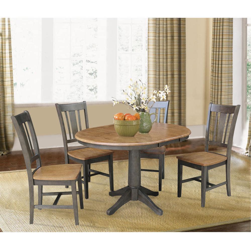 International Concepts 36" round top ped table with 12" leaf - 30.1"h - dining height