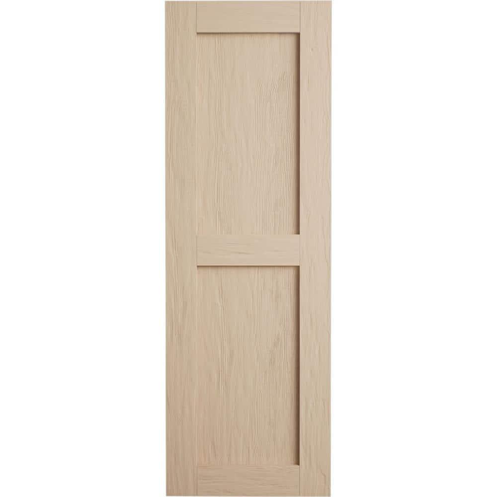 Ekena Millwork Rustic Two Equal Panel Flat Panel Faux Wood Shutters (Per Pair)