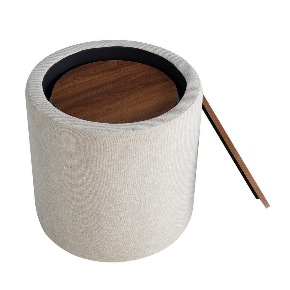 Studio Living Auckland Modern Nesting Storage Ottoman 2-Piece Set, Linen Fabric