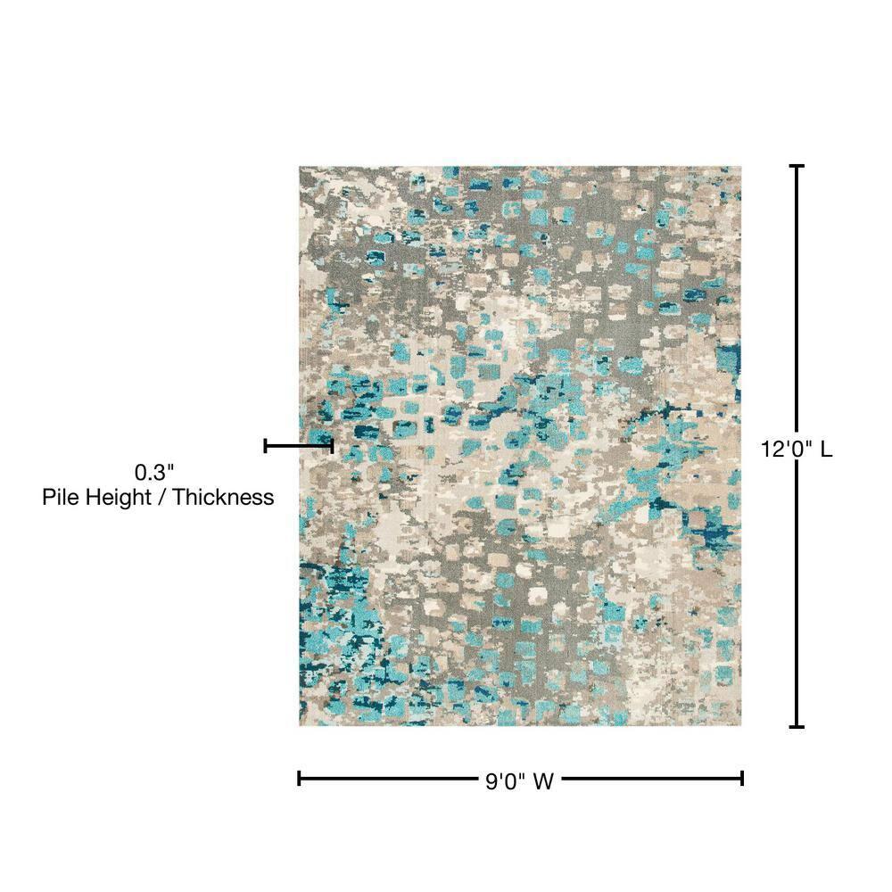 Madison MAD425 Power Loomed Indoor Area Rug - Grey/Blue - 9'x12' - Safavieh