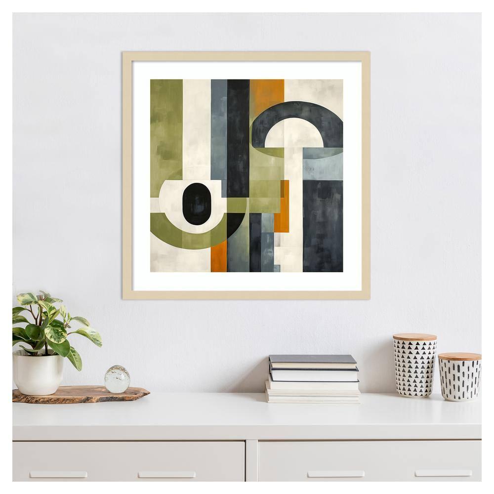 Amanti Art 25"x25" Sage Green Midcentury I by Irena Orlov Wood Framed Wall Art Print
