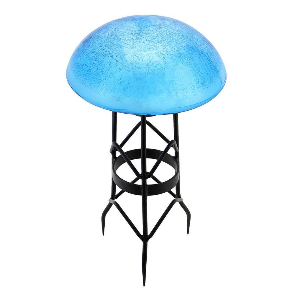 Achla Designs Crackle Glass Garden Toadstool Gazing Ball, 9 Inch, Teal