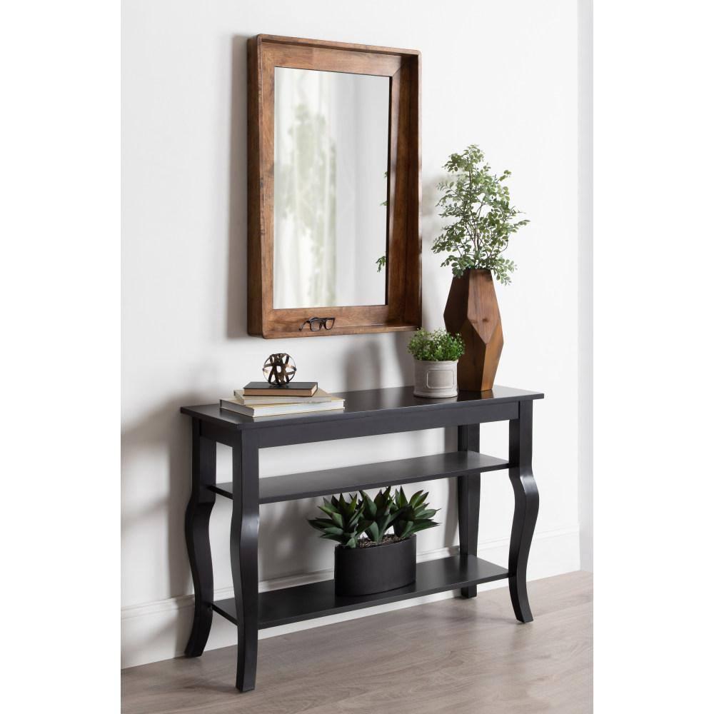 24" x 36" Basking Decorative Wall Mirror with Shelf Brown - Kate & Laurel All Things Decor: Rustic Chic, No Assembly Required