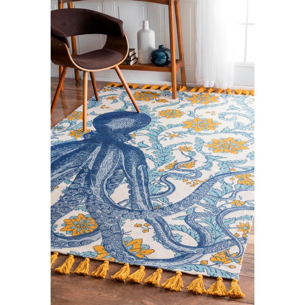 Nuloom Thomas Paul Flatweave Cotton Octopus Indoor Area Rug, 5' x 8', Multi