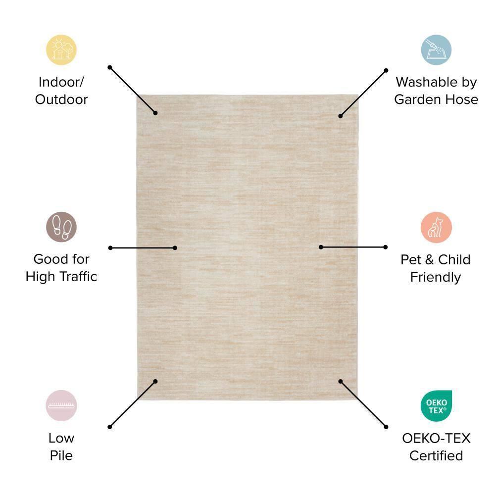 Nourison Essentials 3' x 5' Brick/Ivory Contemporary Indoor/Outdoor Rug