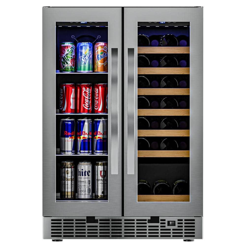 KoolMore Koolmore 24 in. Width 21 Bottles and 60 Cans Dual Zone Freestanding/Built-In Wine & Beverage Refrigerator.