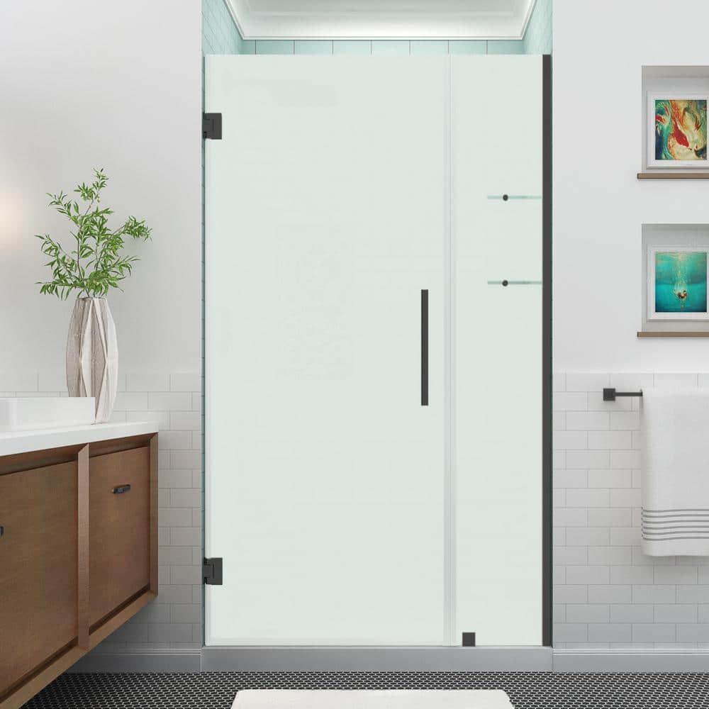 Aston Sdr960f-4329-10 Belmore Gs 72" High X 43" Wide Hinged Frameless Shower Door - Black