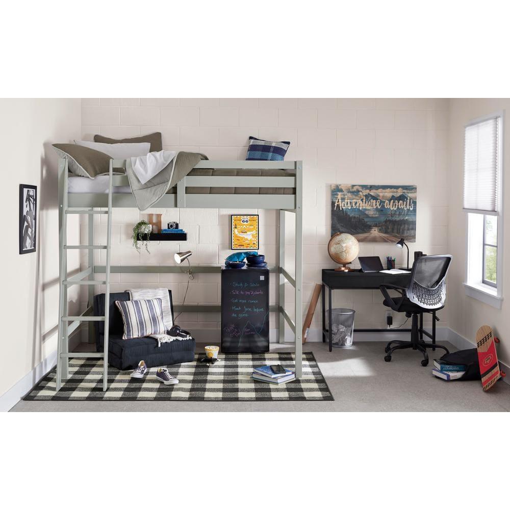 Camaflexi Tribeca Concord Full Size Loft Bed, Gray 100% Solid Wood