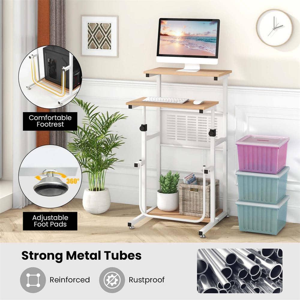 Costway Stand Up Desk Height Adjustable Sit Stand Computer Workstation Standing Desk