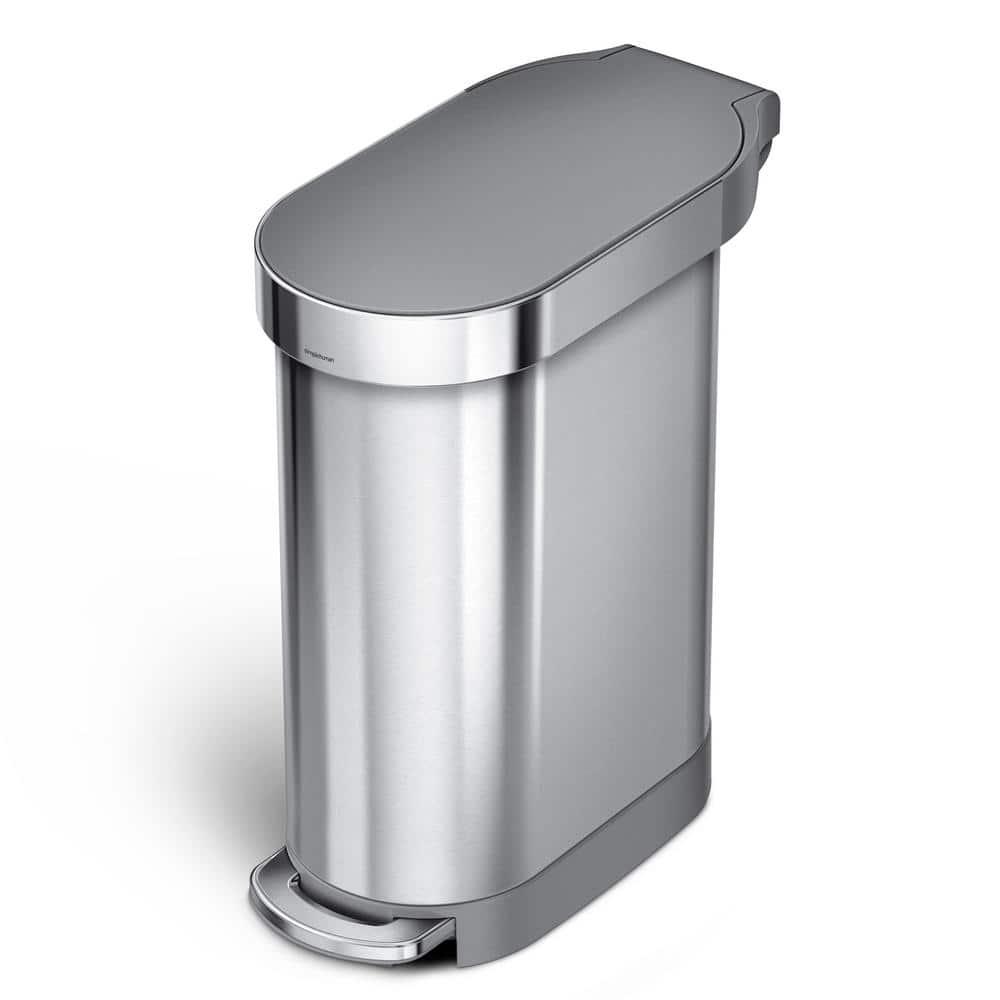 simplehuman simplehuman 45 Liter / 12 Gallon Slim Hands-Free Kitchen Step Trash Can, Stainless Steel