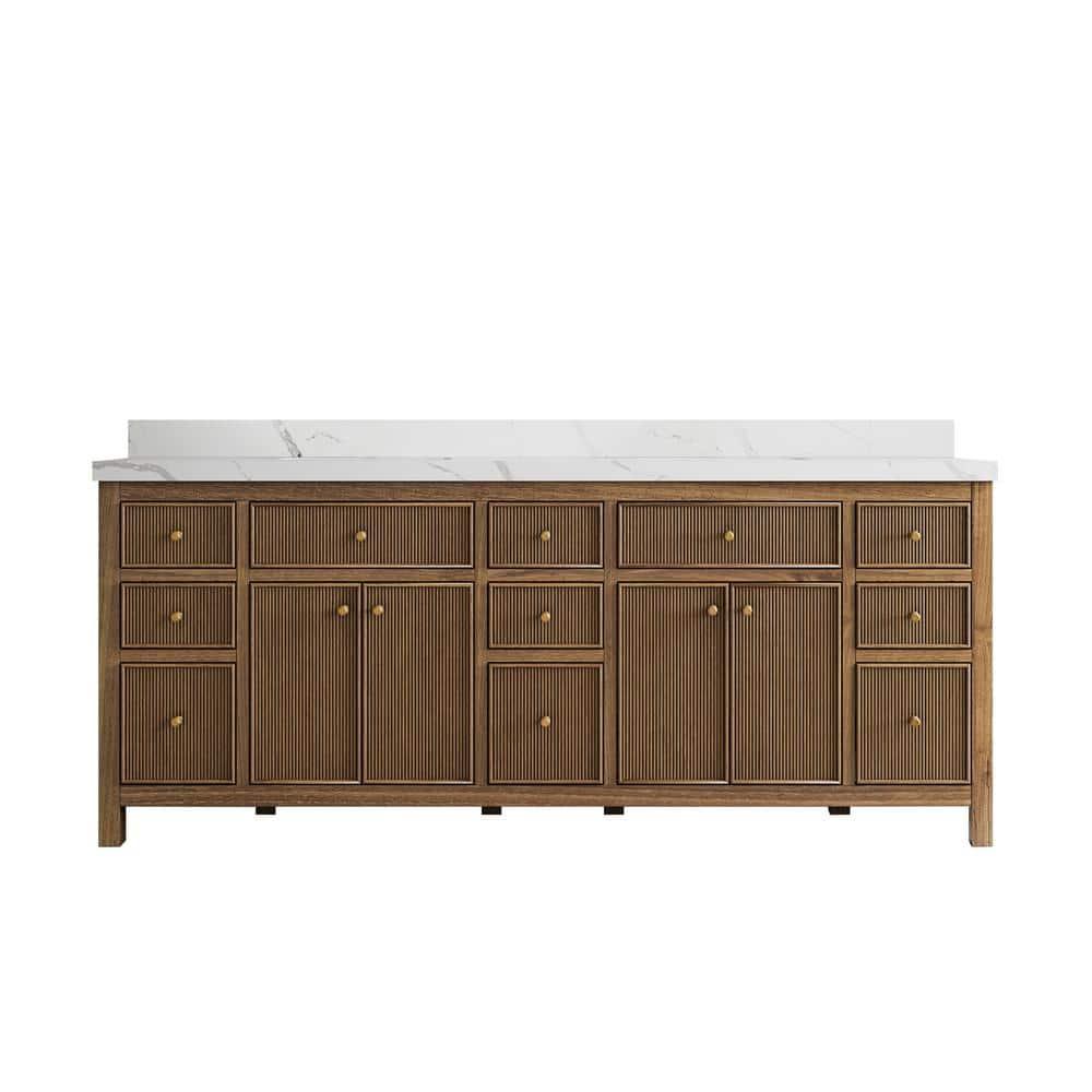 Willow Collections 84'' Double Bathroom Vanity with Quartz Top