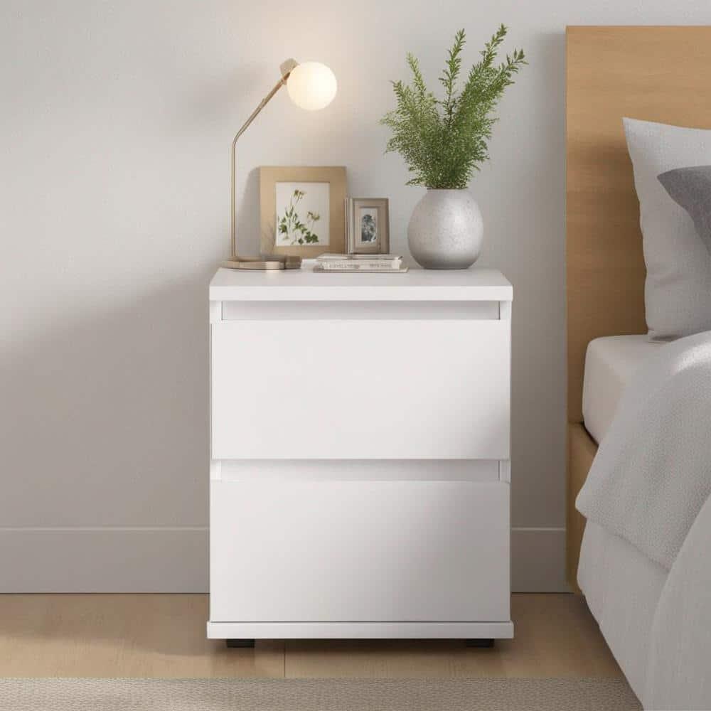 Tvilum, Aurora 2 Drawer Nightstand, White