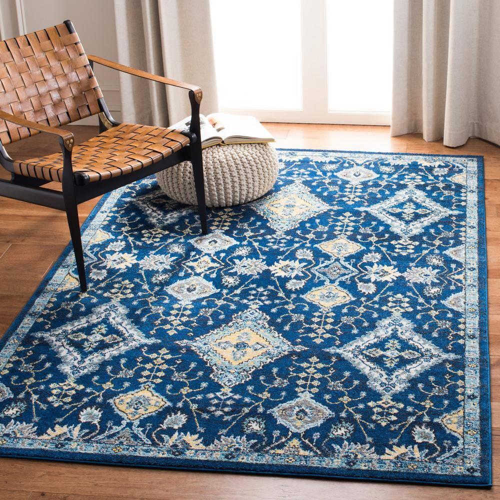 Evoke EVK224 Power Loomed Accent Rug - Royal/Ivory - 3'x5' - Safavieh.