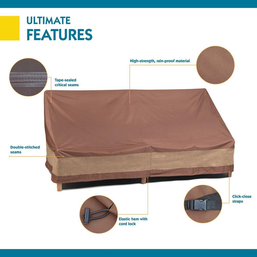 Duck Covers 40" x 93" x 35" Mocha Cappuccino Rectangle Patio Sofa Cover with Waterproof Material