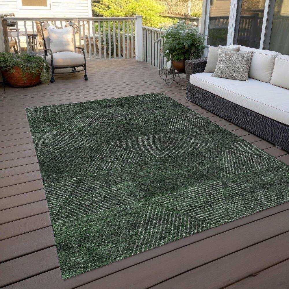 Addison Rugs Chantille Indoor/Outdoor Transitional Geometric Fern Washable Rectangle Rug, 5' x 7'6"