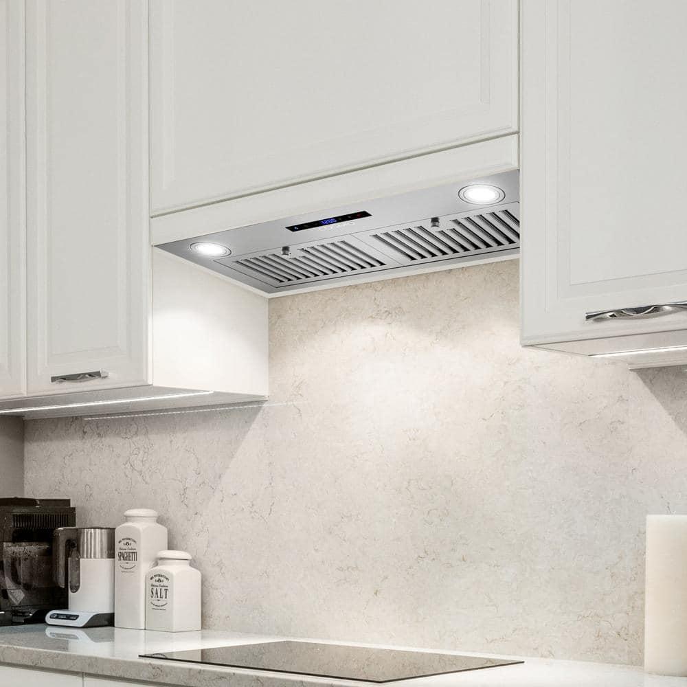 Cosmo 30 in. Lumin Collection Ducted Insert Range Hood, Touch Controls, LED Lights, Permanent Filters, Stainless Steel