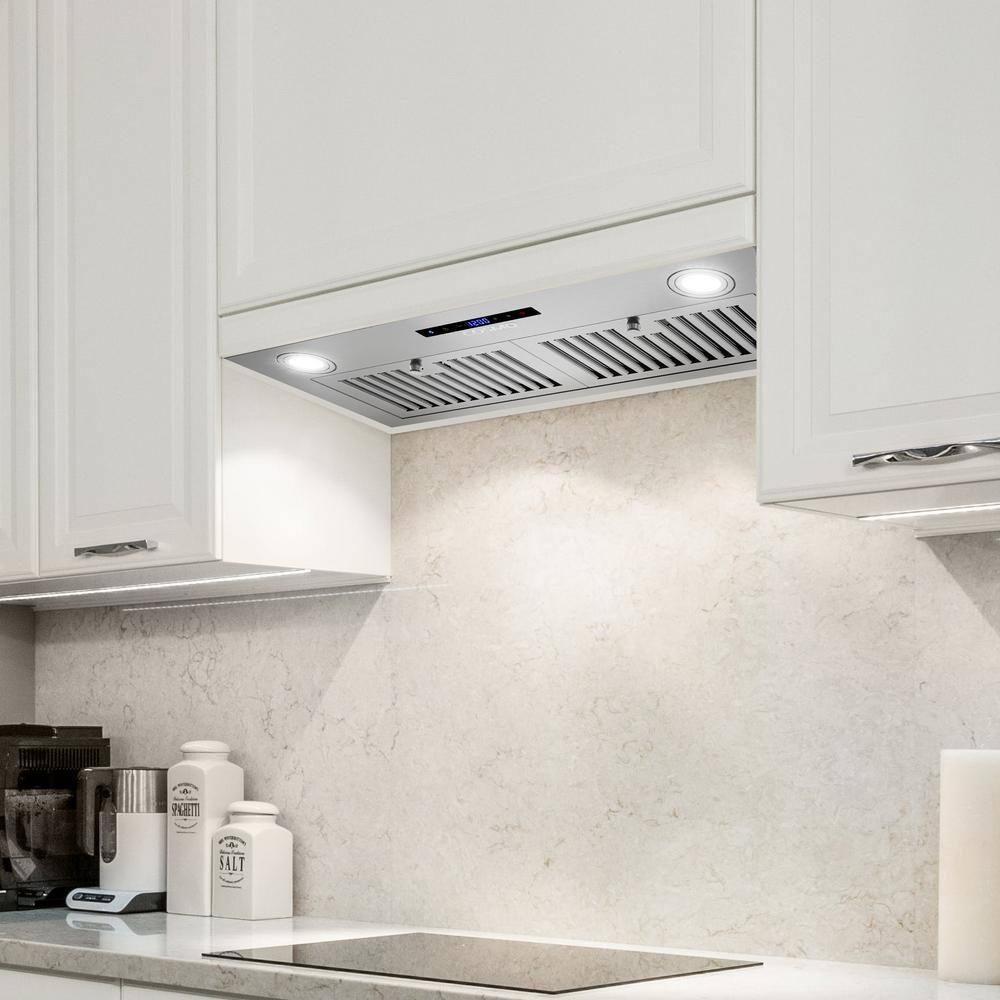 Cosmo 30 in. Lumin Collection Ducted Insert Range Hood, Touch Controls, LED Lights, Permanent Filters, Stainless Steel