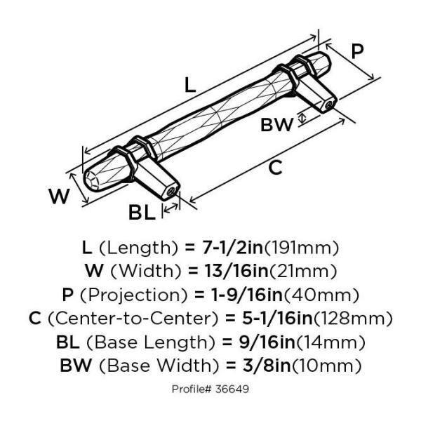 Amerock | Cabinet Pull | Marble White/Oil-Rubbed Bronze | 5-1/16 inch (128 mm) Center to Center | Carrione | 1 Pack | Drawer Pull | Drawer Handle | Cabinet Hardware