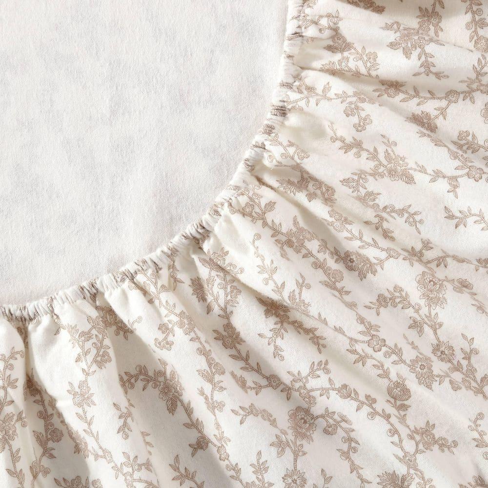 Laura Ashley Victoria Flannel Sheet Set Queen - Beige