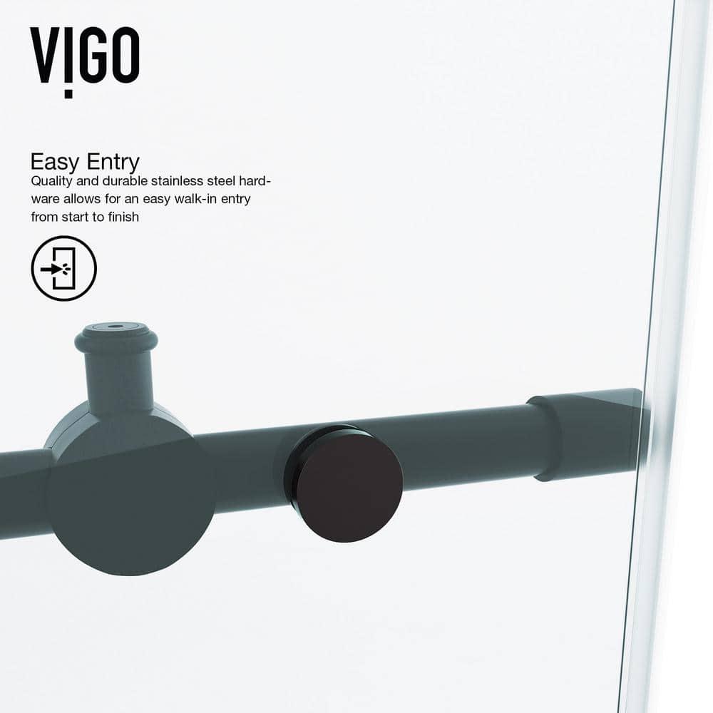 Elan 56-60" W x 74" H Sliding Frameless Shower Door with 3/8" Clear Glass