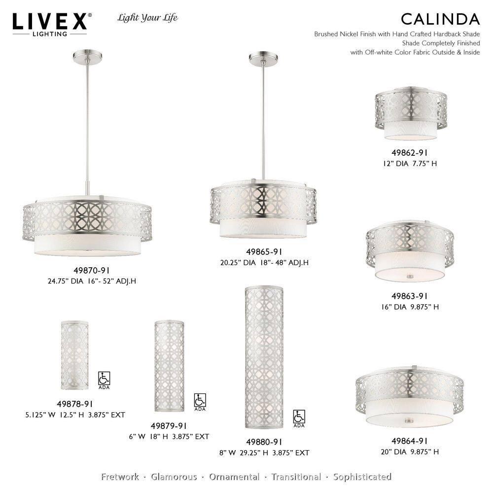 Livex Lighting Calinda 4 - Light Pendant in  Brushed Nickel