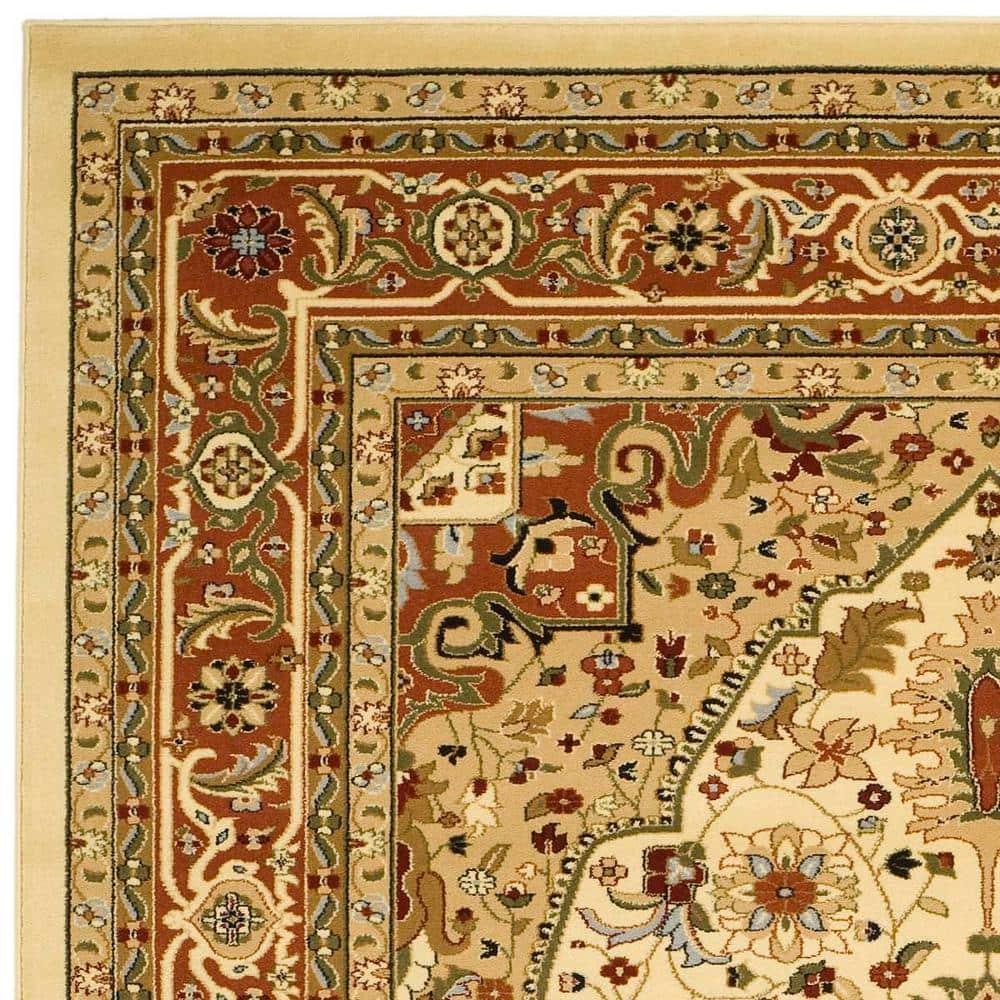 SAFAVIEH Lyndhurst Miranda Traditional Bordered Area Rug, Ivory/Rust, 7'9" x 9'9"