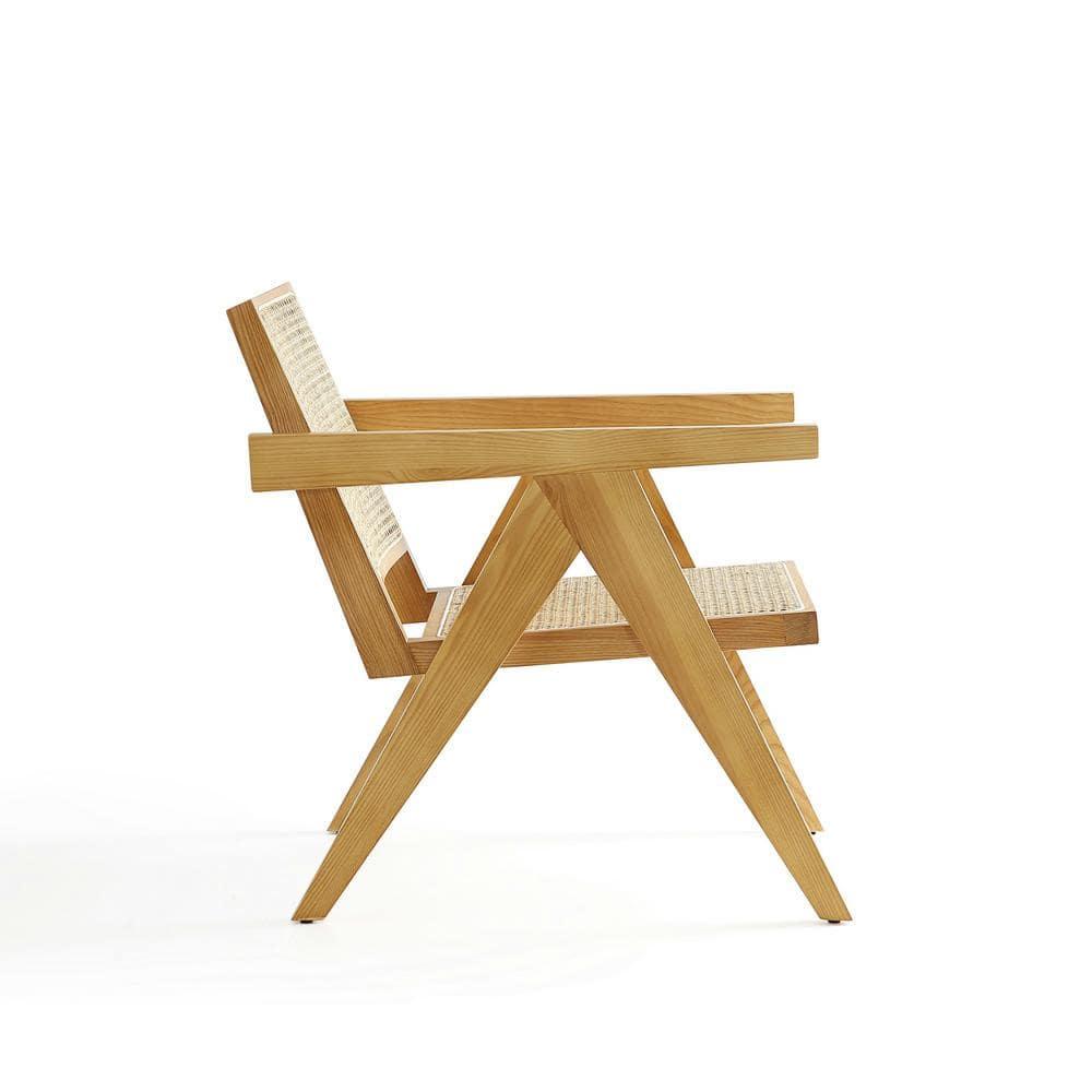 Set of 2 Hamlet Wood Accent Chairs Natural - Manhattan Comfort: Matte Finish, Ash Frame, No Assembly Required