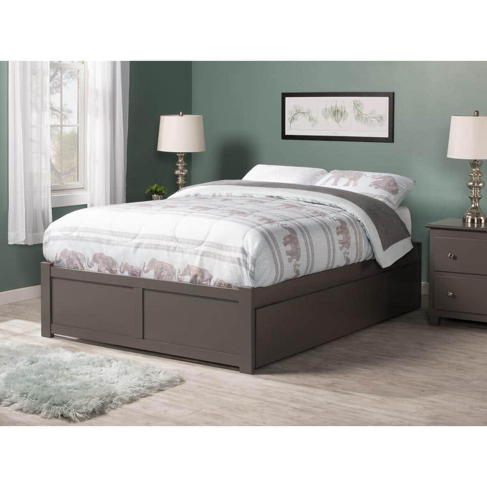Concord Platform Bed with Flat Panel Foot Board and 2 Urban Bed Drawers, Multiple Colors, Multiple Sizes