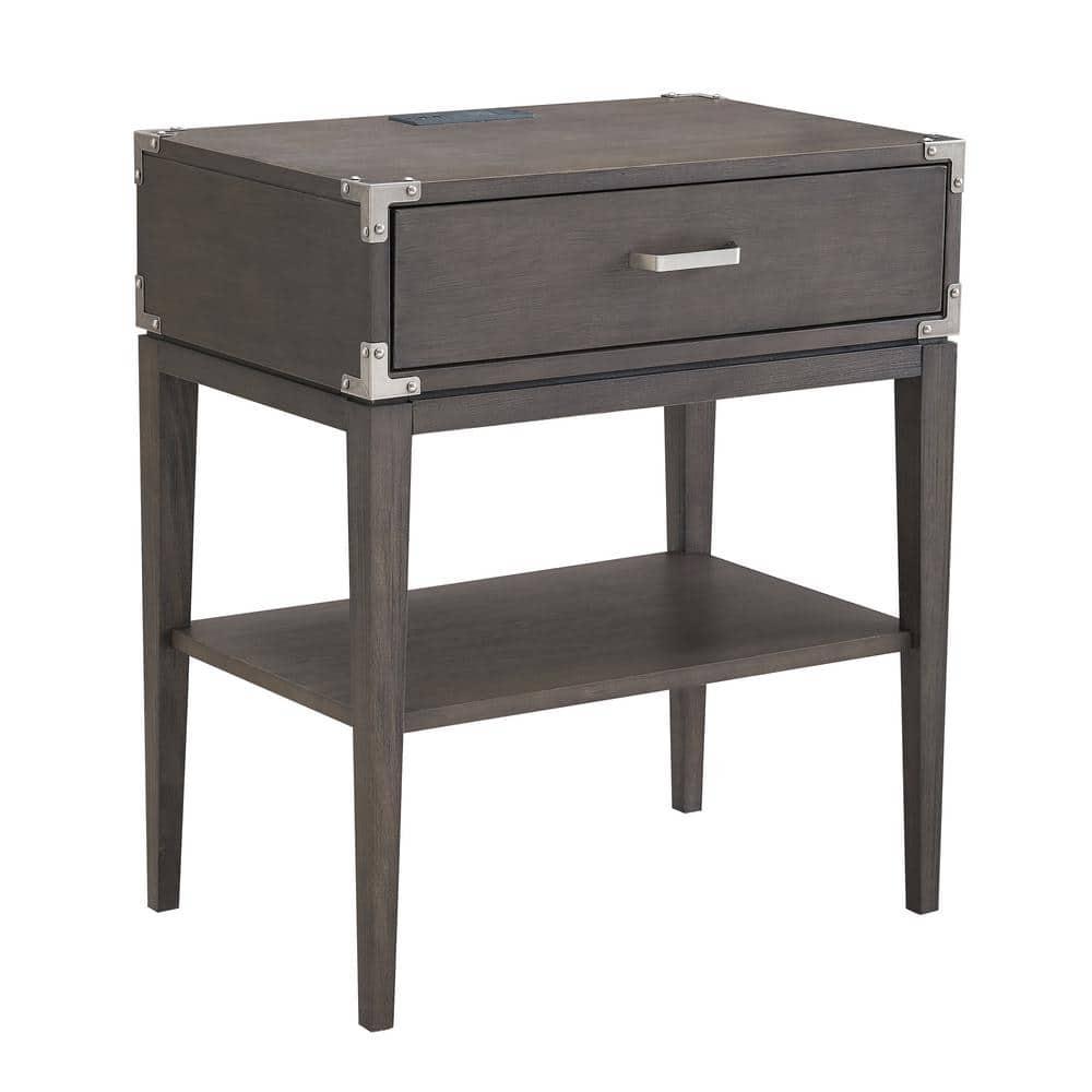 Red Barrel Studio® Beckett Solid + Manufactured Wood Side Table in Anthracite & Reviews | Wayfair