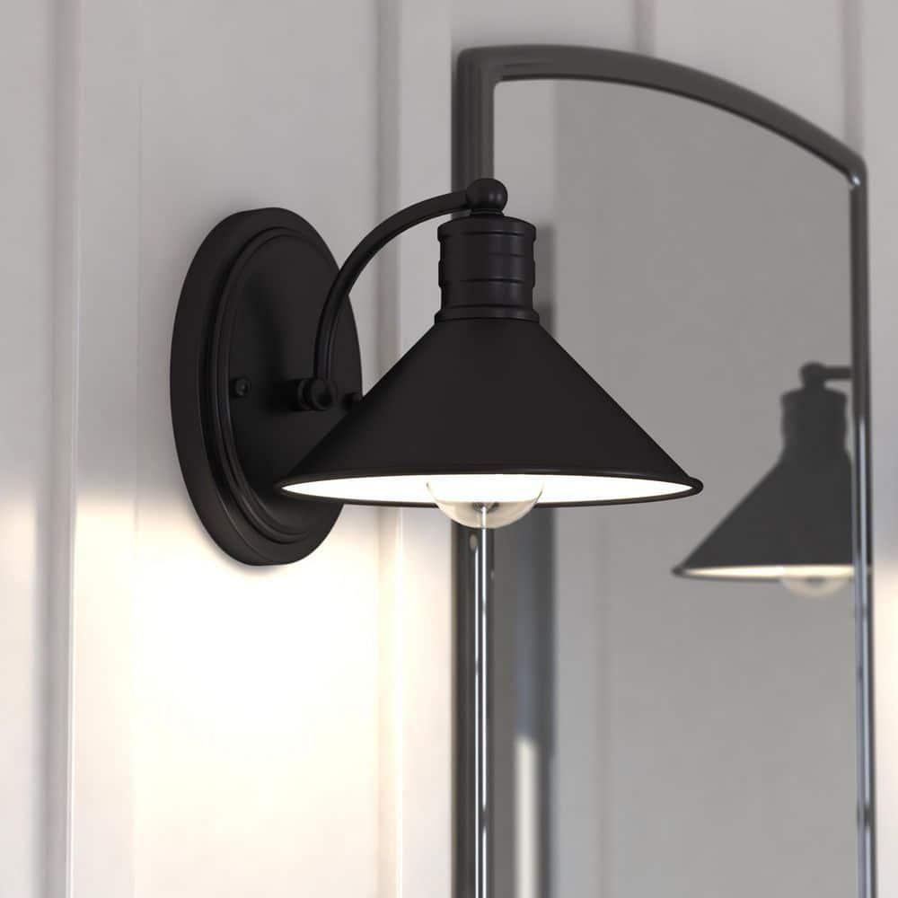 Vaxcel Akron 1 Light Bronze Farmhouse Barn Bathroom Wall Fixture