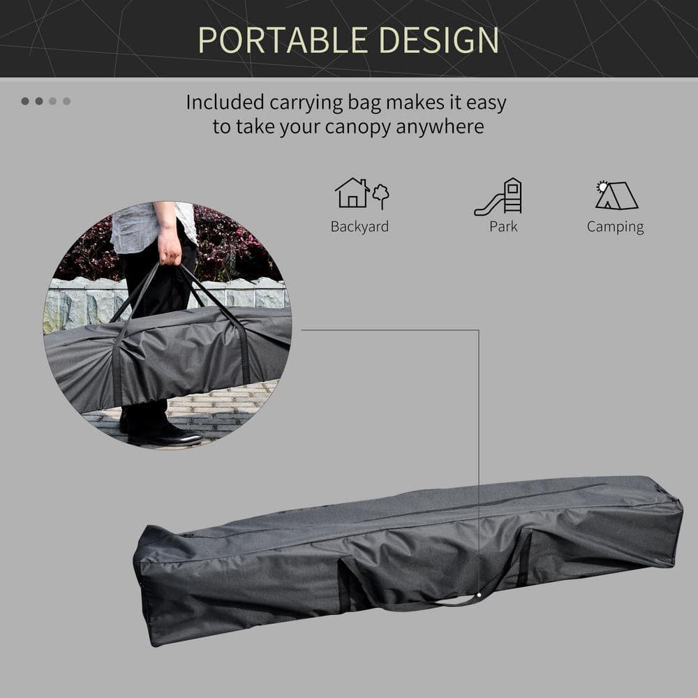 SHANRUGUOJI Outsunny 13' X 13' Pop Up Canopy Tent, Instant Sun Shelter, Tents For Parties, Height Adjustable, With Wheeled Carry Bag For Outdoor, Garden, Patio, Parties
