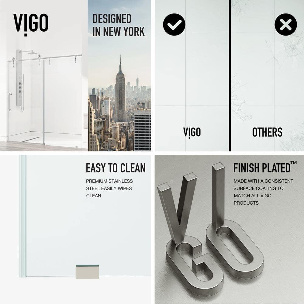 Hamilton 56-60" W x 78" H Sliding Frameless Shower Door with 3/8" Clear Glass