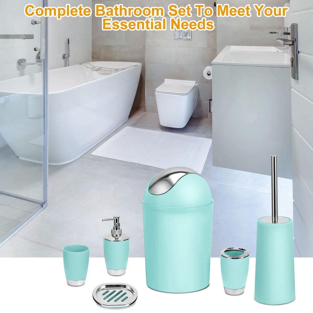 Kocaso 6 Pieces Bathroom Accessories Sets, Bathroom Set Ensemble Bathroom Toothbrush Holder Set