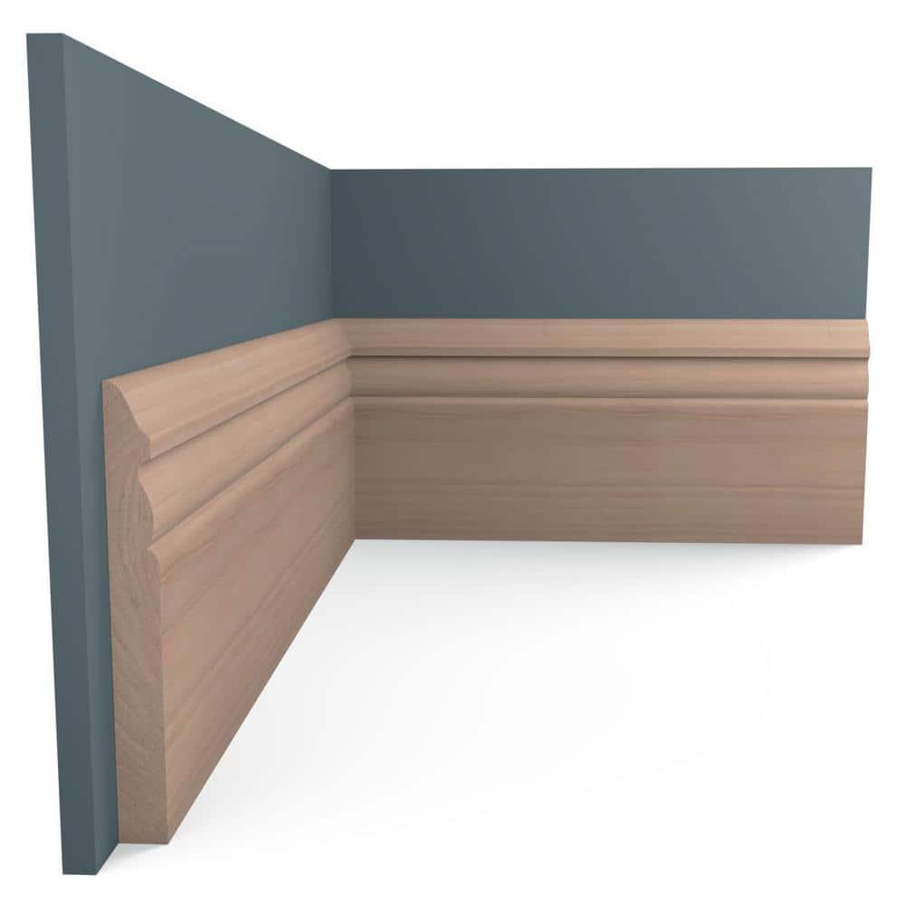 WM518 0.56 in. D x 5.25 in. W x 96 in. L Wood Cherry Baseboard Moulding
