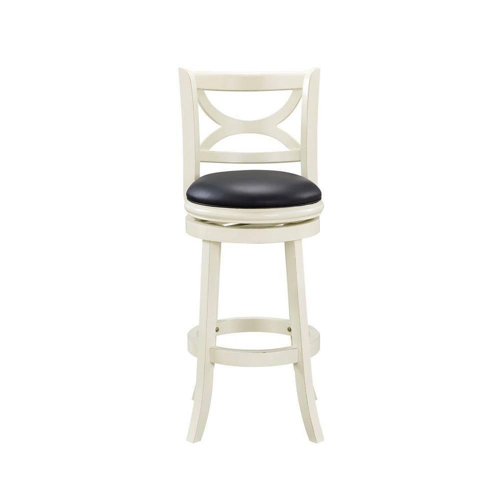 29" Florence Swivel Barstool Hardwood Buttermilk - Boraam: 360-Degree, High-Density Foam, No Assembly Required