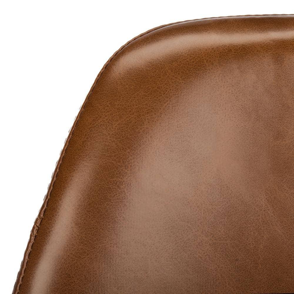 SAFAVIEH Sky Light Brown/Black High Back Tufted Bar Stool (17.25 in. W x 20 in. D x 33.5/43.5 in. H)