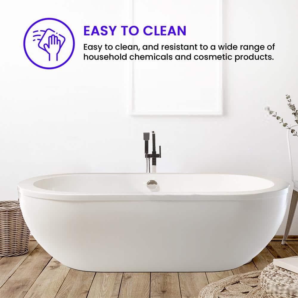 71" x 34" Freestanding Soaking Bathtub