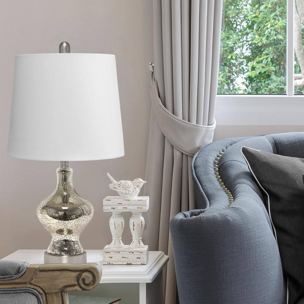 Elegant Designs Modern Glass Gourd Shaped Table Lamp - Mercury