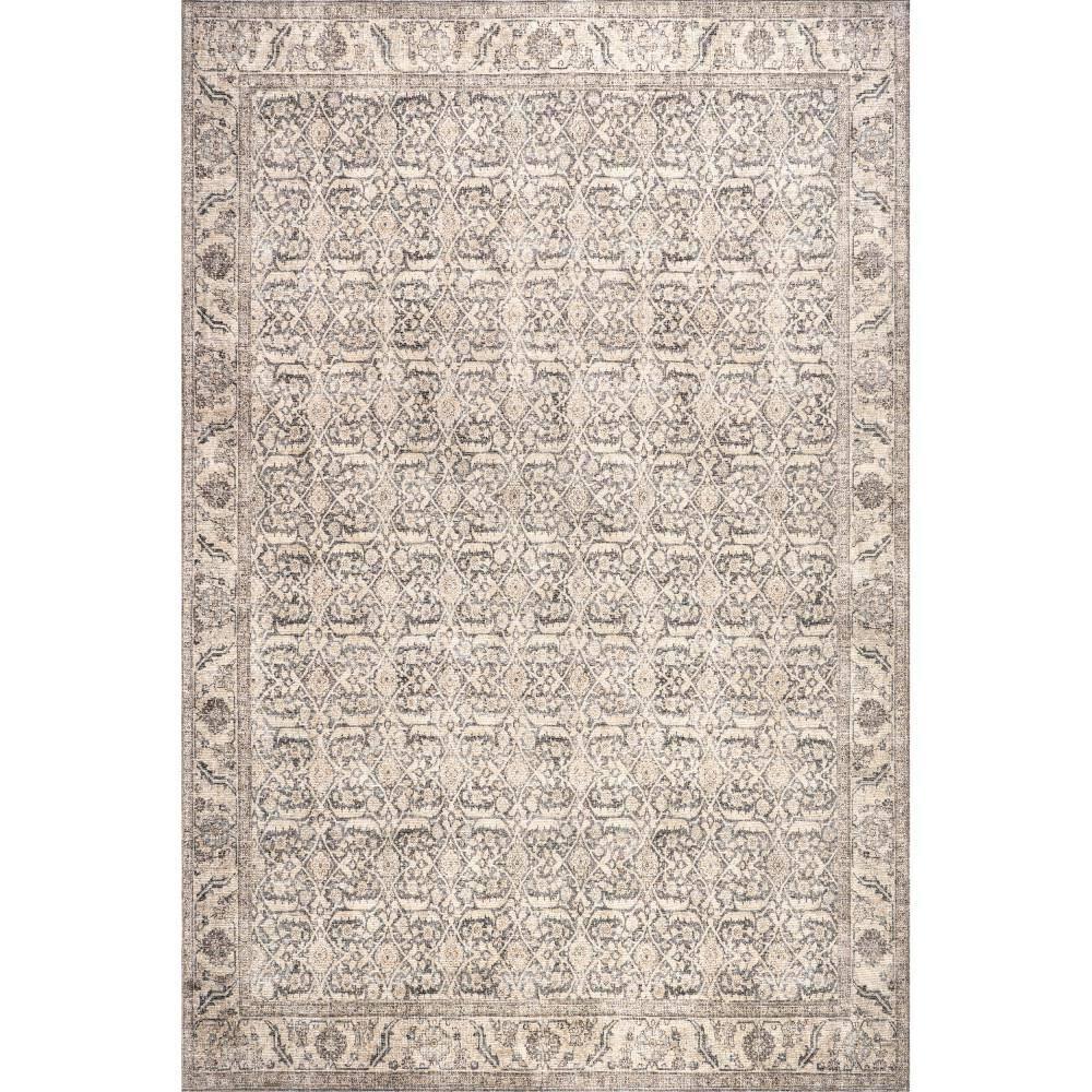 Nuloom Hillstone Collection Calantha Traditional Vintage Medallion Area Rug, 5' x 8', Beige