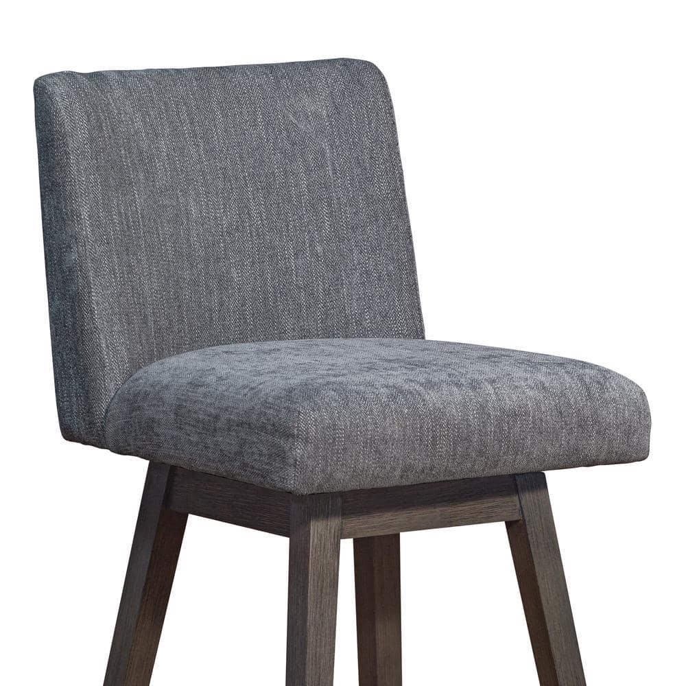 Armen Living Basila Wood Finish with Fabric Swivel Barstool Gray Oak