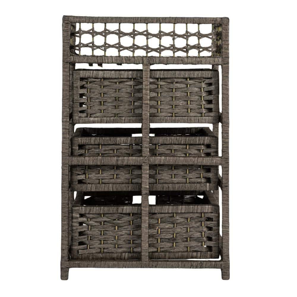 Household Essentials 3-Drawer Dresser with Top Shelf and Cutout Handles, Grey