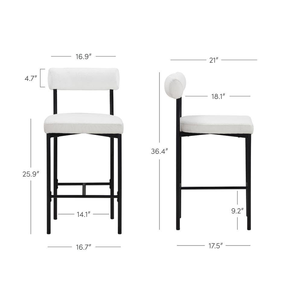 Dahlia Upholstered Counter Stool with Metal Frame